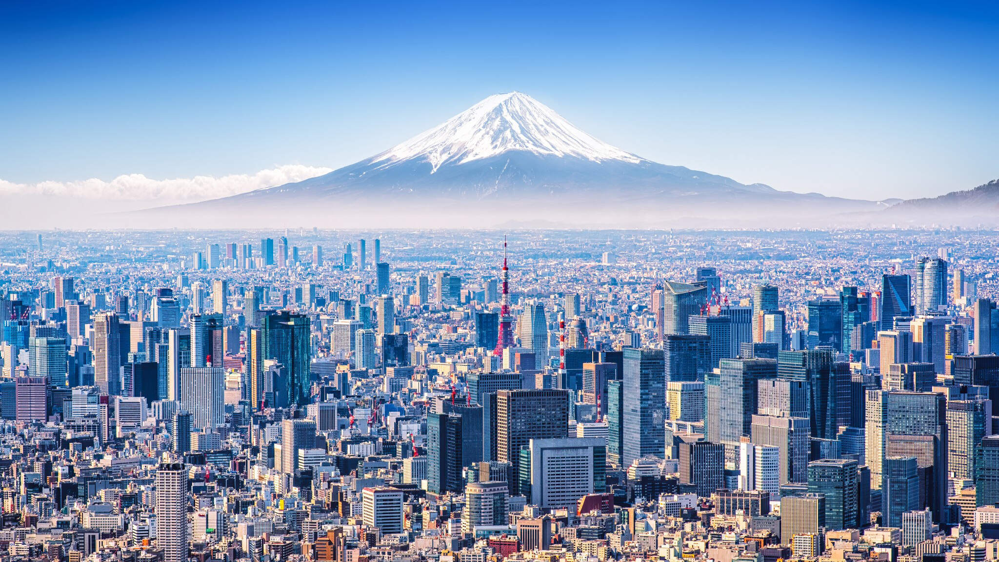 Tokyo, the economic metropolis at the foot of Mount Fuji. Tokyo, the economic metropolis at the foot of Mount Fuji.